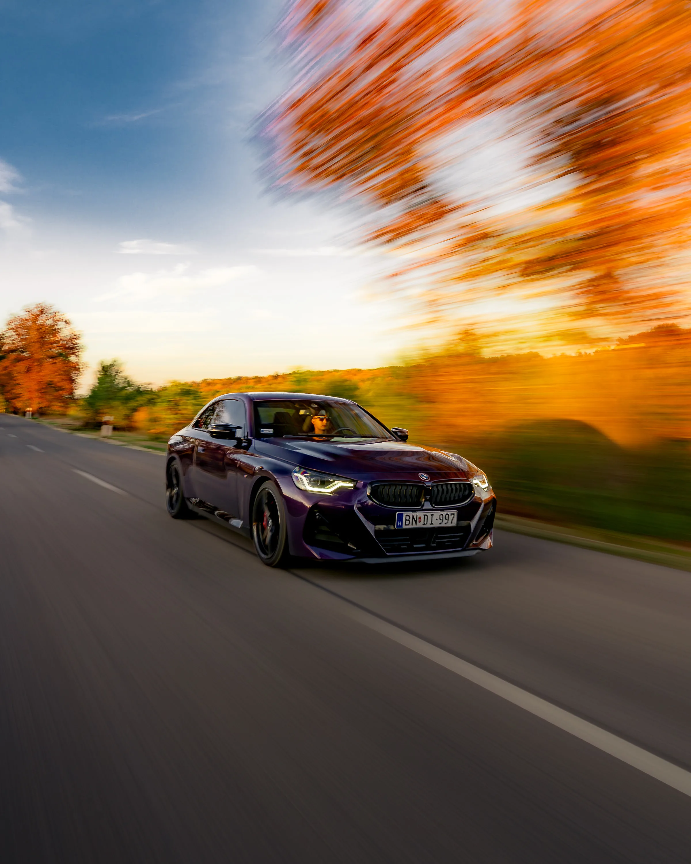 BMW M240i, autumn sun